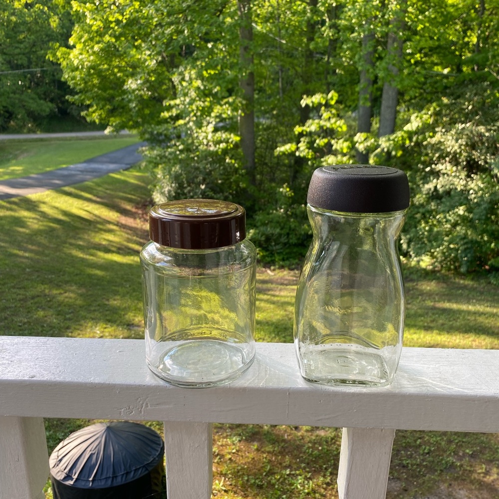 Coffee Glass Jar Bundle With Lids (2) For Storage Arts & Crafts - Picture 5 of 16